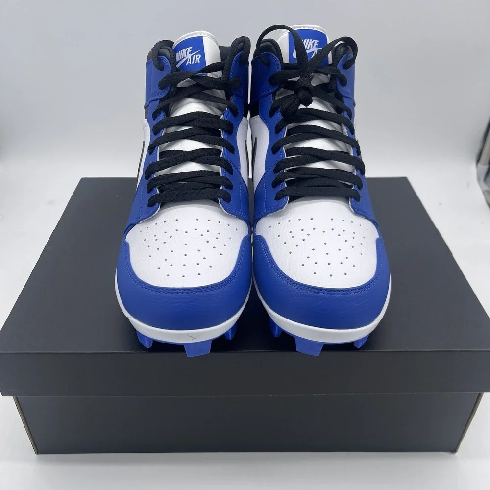 Air Jordan 1‎ Retro MCS Baseball Cleats Blue Black White AV5354-411 Men's 10.5